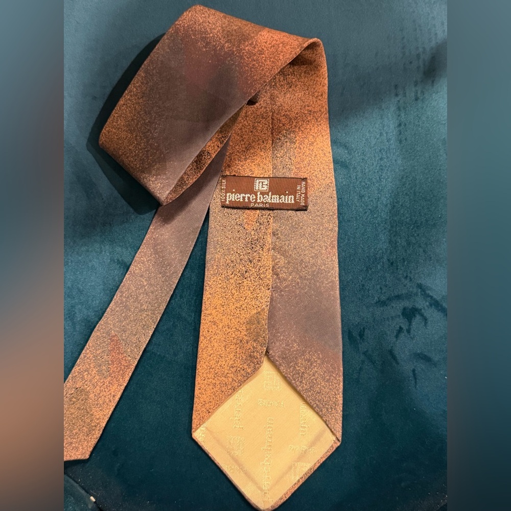 Pierre Balmain Elegant Pink and Orange Hued Ombre Splattered Tie